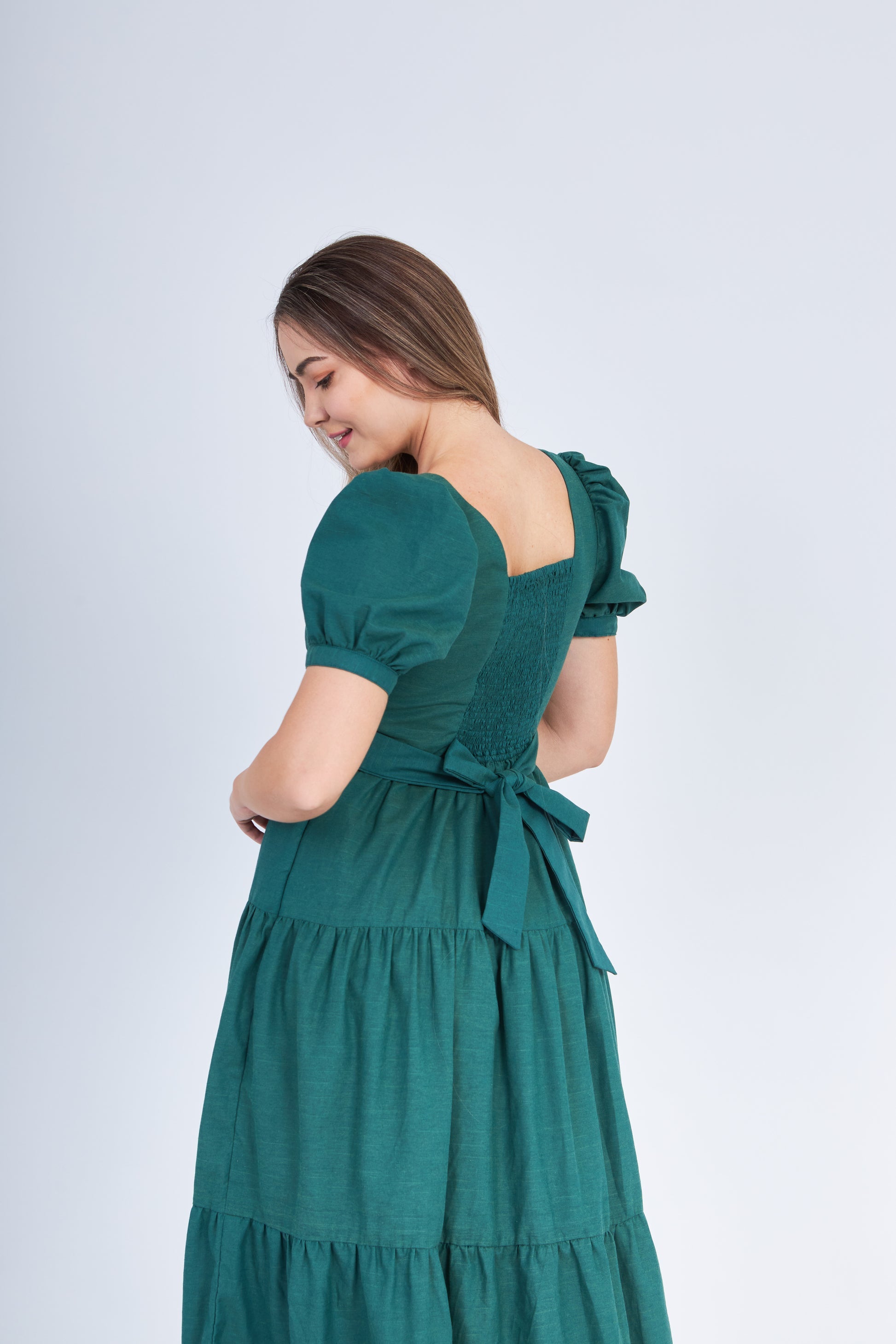 Nursing Dress With Pockets - Evergreen