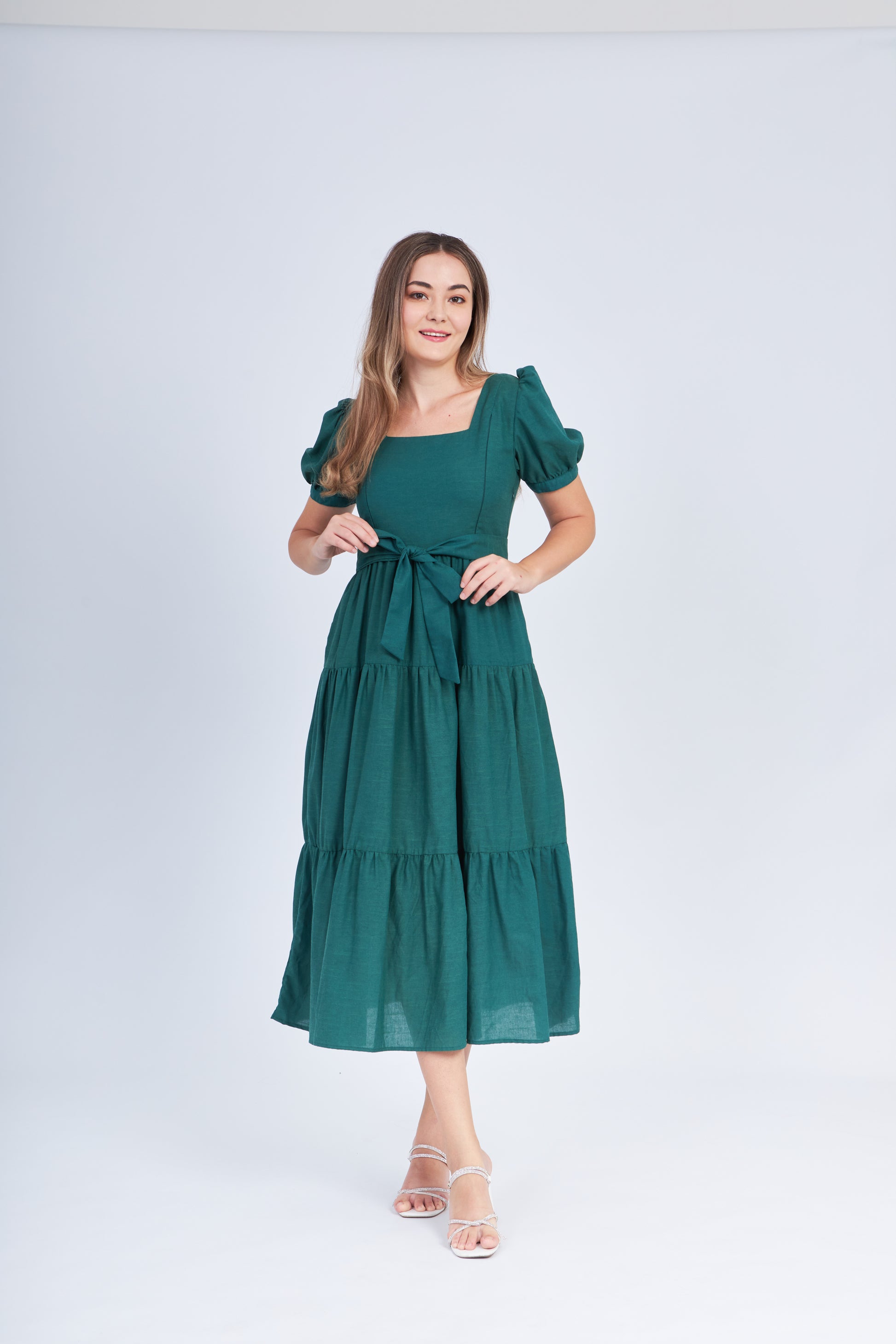 Nursing Dress With Pockets - Evergreen