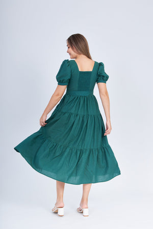 Nursing Dress With Pockets - Evergreen