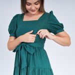 Nursing Dress With Pockets - Evergreen