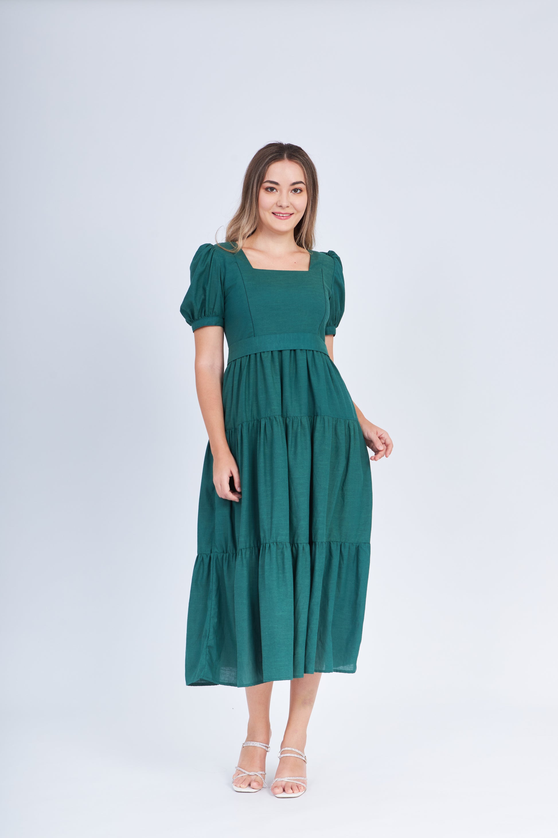 Nursing Dress With Pockets - Evergreen