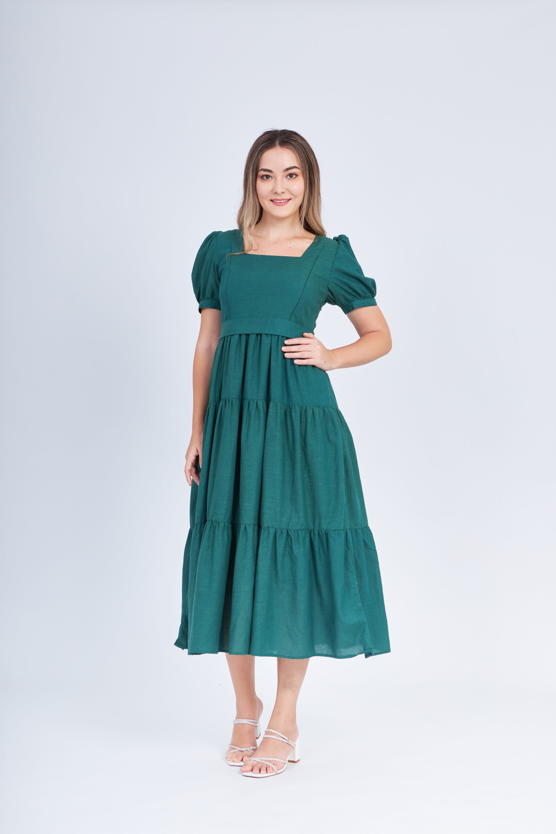 Nursing Dress With Pockets - Evergreen