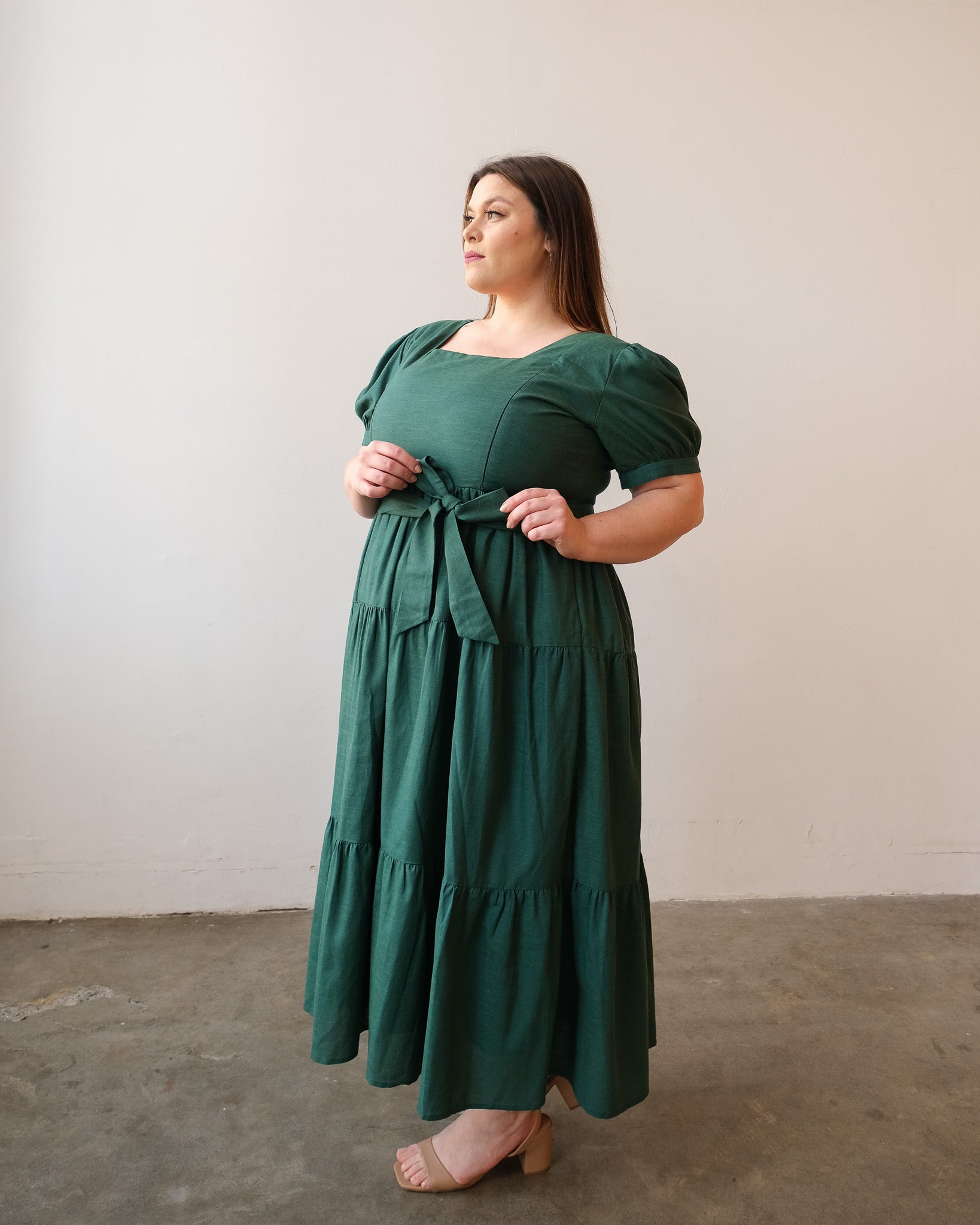 Nursing Dress With Pockets - Evergreen