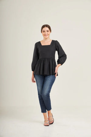 Top with Nursing Zippers in Black