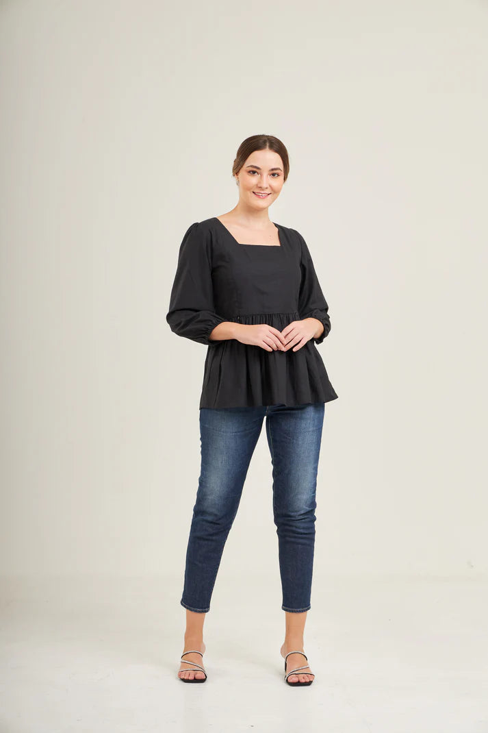 Top with Nursing Zippers in Black