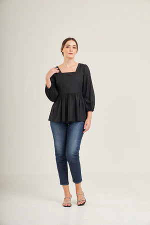 Top with Nursing Zippers in Black