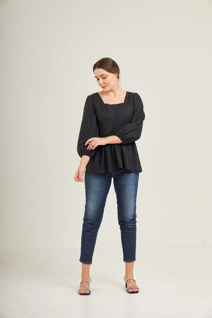 Top with Nursing Zippers in Black