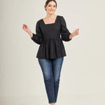 Top with Nursing Zippers in Black