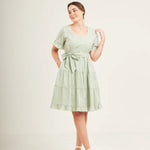 Everyday Dress with Nursing Zippers in Sage Green