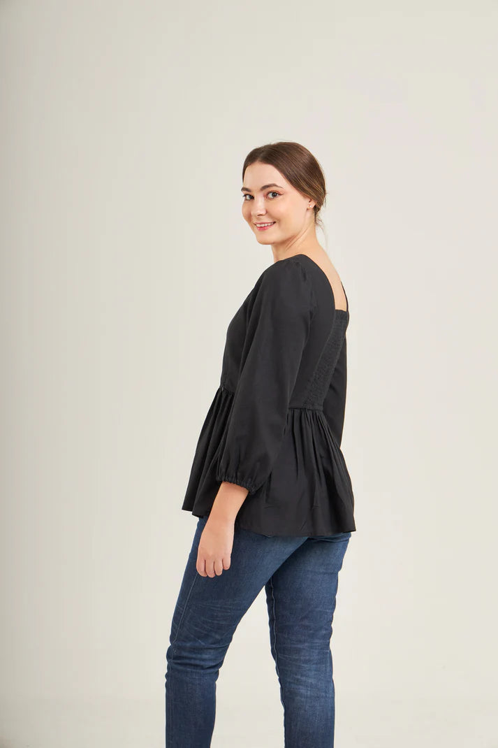 Top with Nursing Zippers in Black