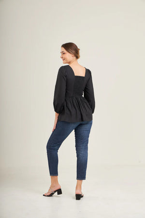 Top with Nursing Zippers in Black