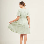 Everyday Dress with Nursing Zippers in Sage Green