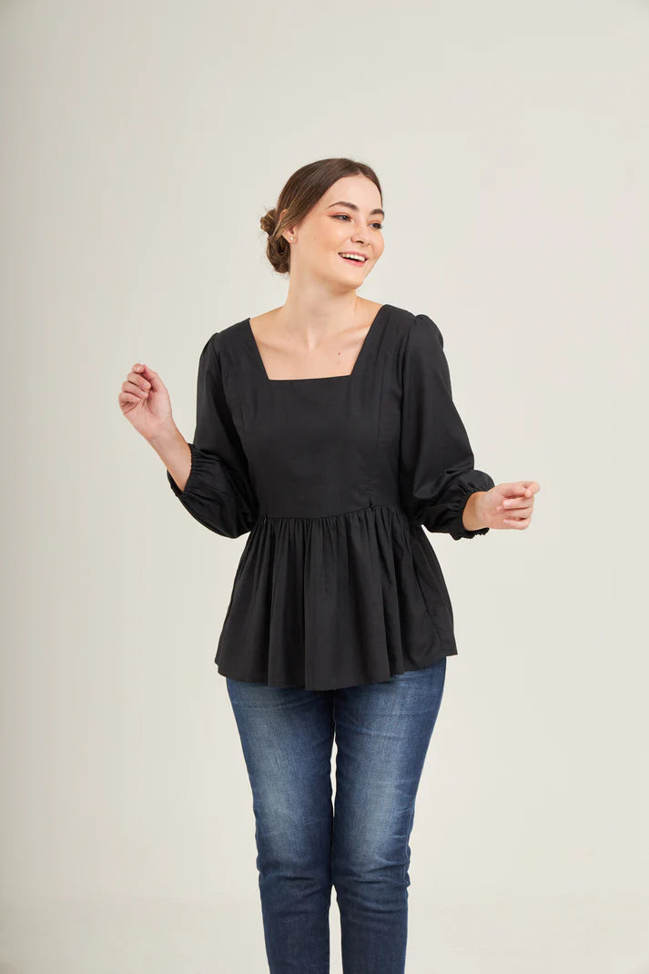 Top with Nursing Zippers in Black