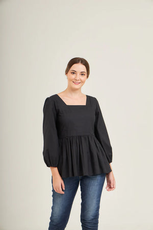 Top with Nursing Zippers in Black