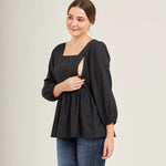 Top with Nursing Zippers in Black