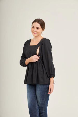 Top with Nursing Zippers in Black