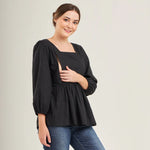 Top with Nursing Zippers in Black