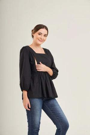 Top with Nursing Zippers in Black