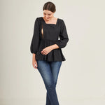 Top with Nursing Zippers in Black