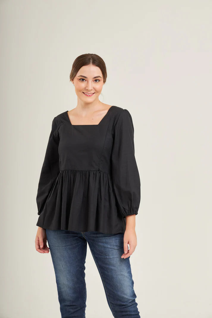 Top with Nursing Zippers in Black