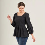 Top with Nursing Zippers in Black