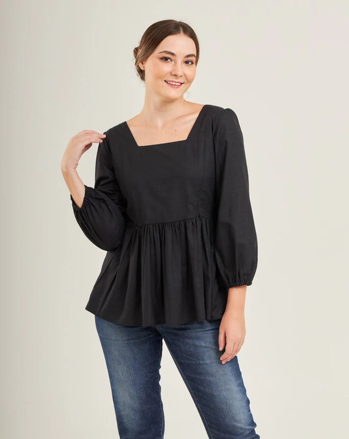 Top with Nursing Zippers in Black