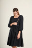 Long Sleeve Dress with Nursing Zippers in Black