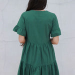 Nursing Dress With Pockets -Bell Sleeve- Green