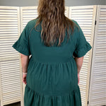 Nursing Dress With Pockets -Bell Sleeve- Green