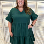 Nursing Dress With Pockets -Bell Sleeve- Green