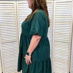 Nursing Dress With Pockets -Bell Sleeve- Green