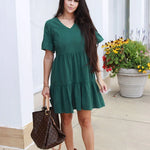 Nursing Dress With Pockets -Bell Sleeve- Green