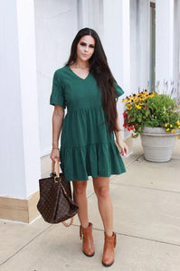 Nursing Dress With Pockets -Bell Sleeve- Green