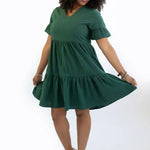 Nursing Dress With Pockets -Bell Sleeve- Green