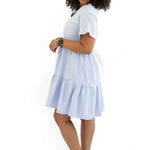 Nursing Dress With Pockets - Bell Sleeve- Periwinkle (Lavender/Blue)